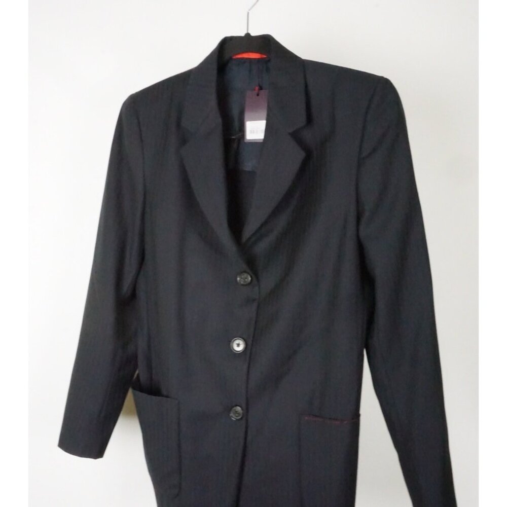 Isaia Denver Navy Blue Herringbone Wool Womens Blazer Sz 40R BRAND NEW